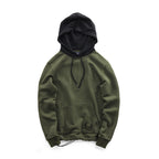 Men's Retro Contrast Color Hoodie Green