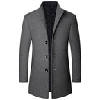 Autumn And Winter Casual Woollen Coat Men Gray
