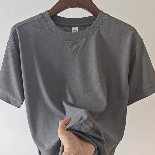 Waffle Heavy T-shirt For Men Dark Gray