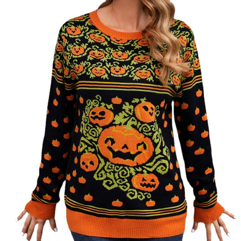 Halloween Cozy Cartoon Jacquard Sweater