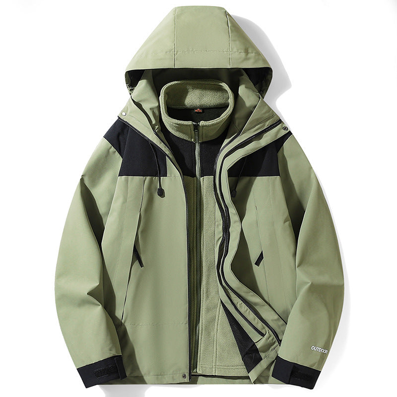 Three-in-one Outdoor Jacket Coat Men's And Women's