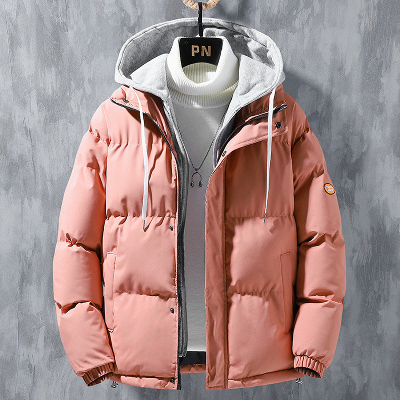 Men's Winter Windproof Thickened Jacket Pink