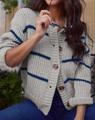 SS Stripes Cardigan Grey