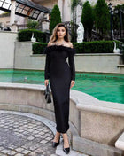 SS Fur Collar Dress Black