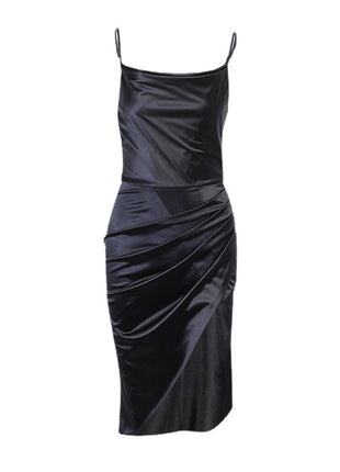 Sexy Slit Satin Dress