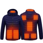 New Heated Thermal Men's Winter Jacket Blue Zone8