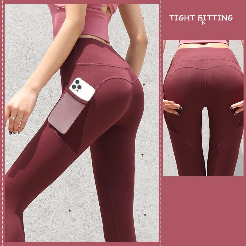 SS Gym Leggings Plum pulp Red