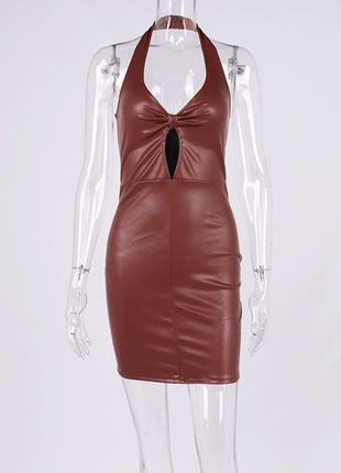 SS PU Leather Dress