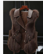 SS Fox Fur Jacket Coffee