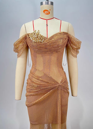 SS Golden Floor Dress