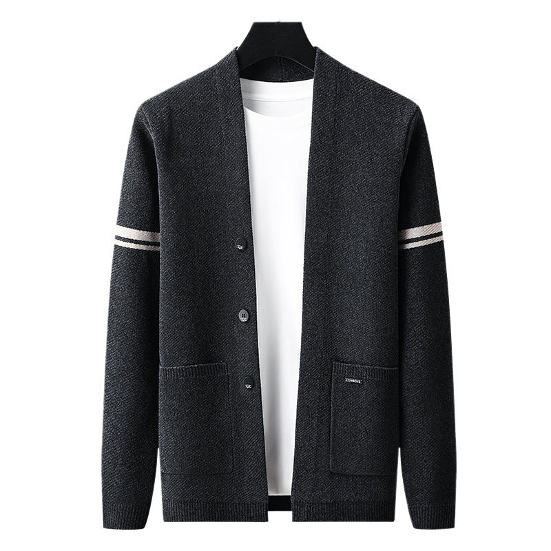 Men's Long Sleeved Sweater Coat