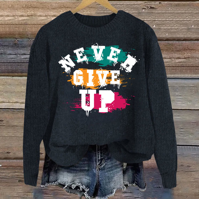 Women's Autumn And Winter Round Neck Sweater Black