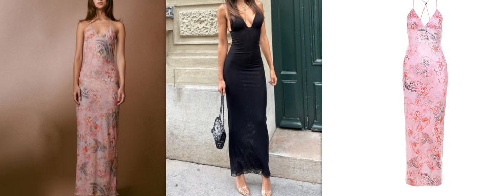 Floral Print Halter Spaghetti Straps Dress set