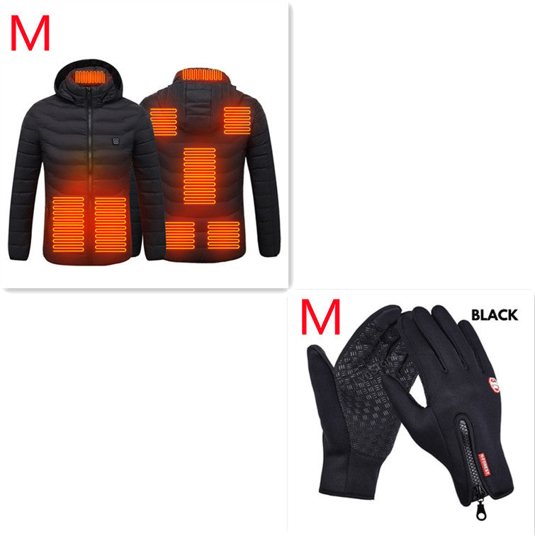 New Heated Thermal Men's Winter Jacket Black Zone8 Set M
