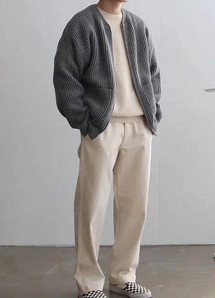 SS Men’s Cardigan Coat Gray