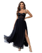 Chiffon Slim-fit Oblique Black