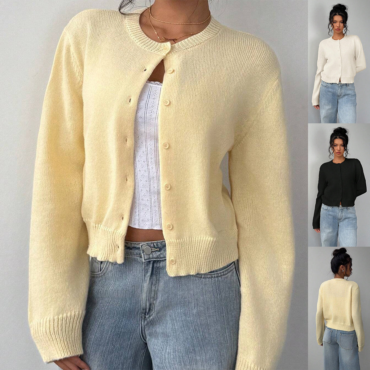 Chic Knitted Cardigan Short Sweater