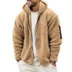 Plush Hooded Men's Autumn And Winter Fleece Double-sided Wear Warm Coat
