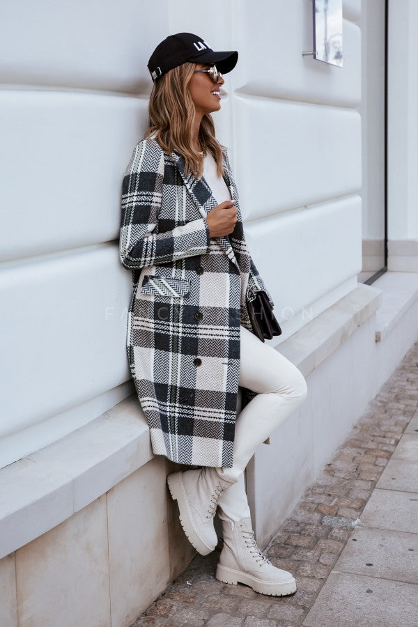 Women’s Plaid Woolen Coat