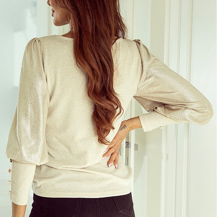 Stitching Long-sleeved Top Women's