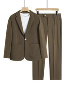 SS Men Suit Set Gray And Brown