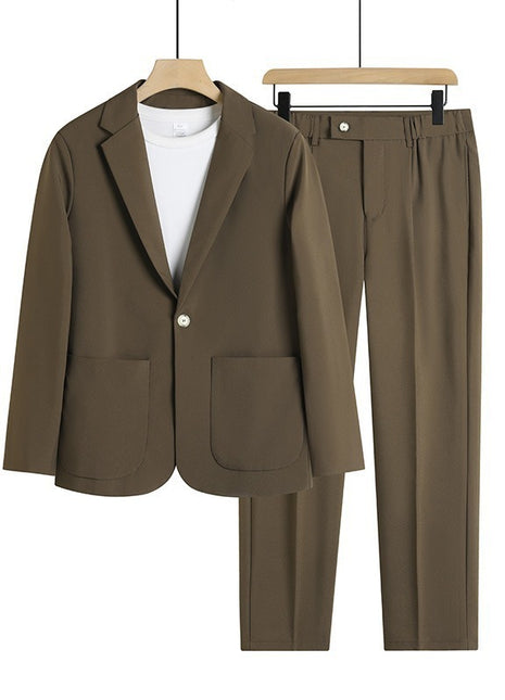 SS Men Suit Set Gray And Brown