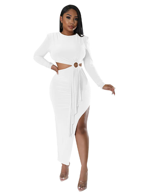 SS Waist Dress White