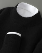 SS Men's Sweater Black Half Turtleneck