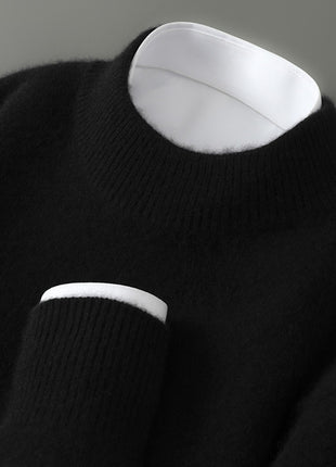 SS Men's Sweater Black Half Turtleneck