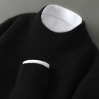 Men's Half-high Collar Thickened Pullover Black Half Turtleneck