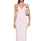 Floral Print Halter Spaghetti Straps Dress Pink