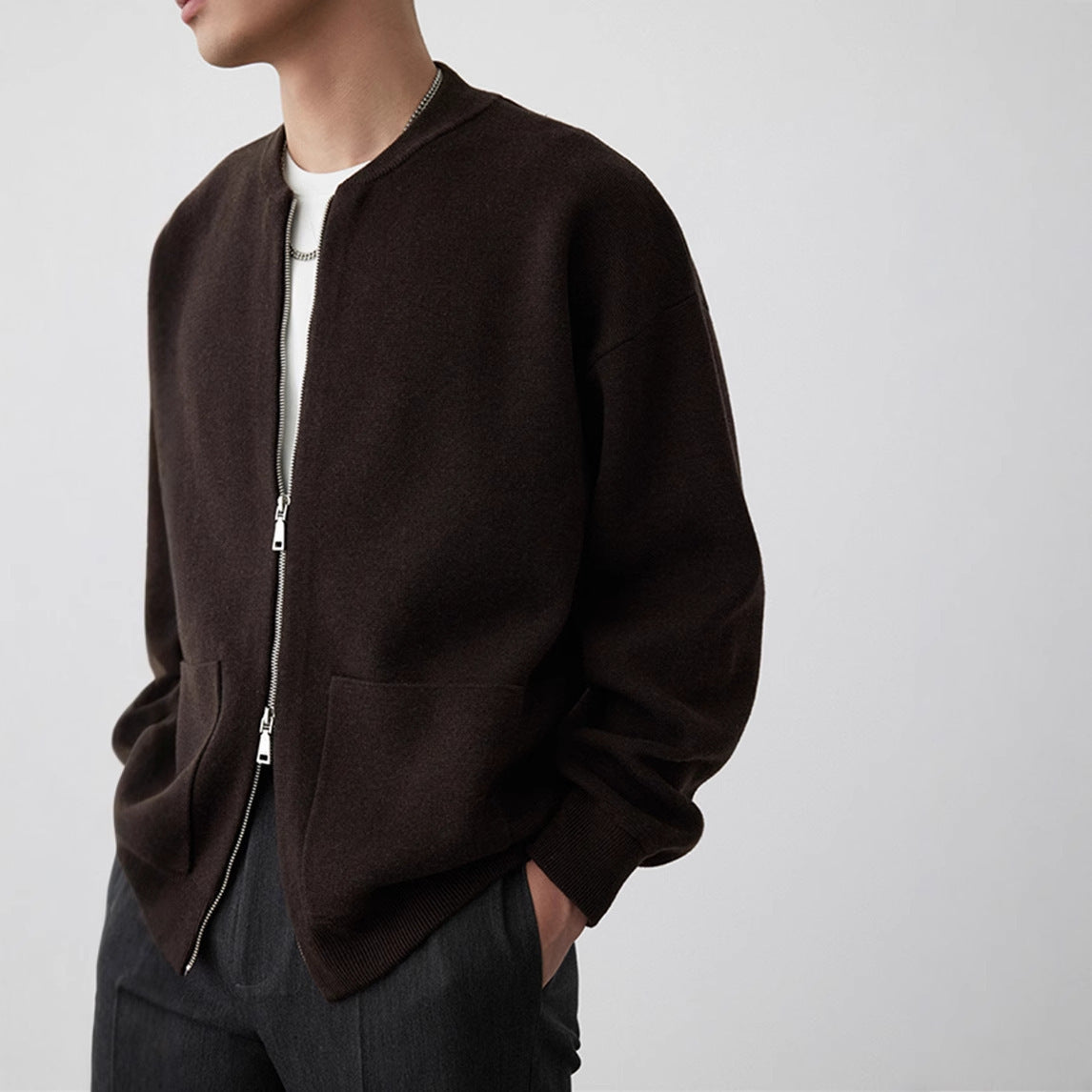 SS Two-way Zipper Cardigan