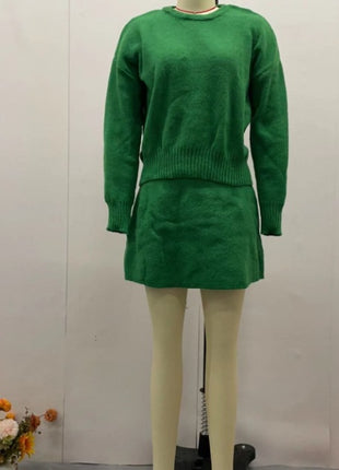SS Sweater Skirt Sets Green