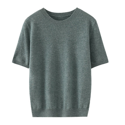 Men's Knitted Sweater With Short Sleeve