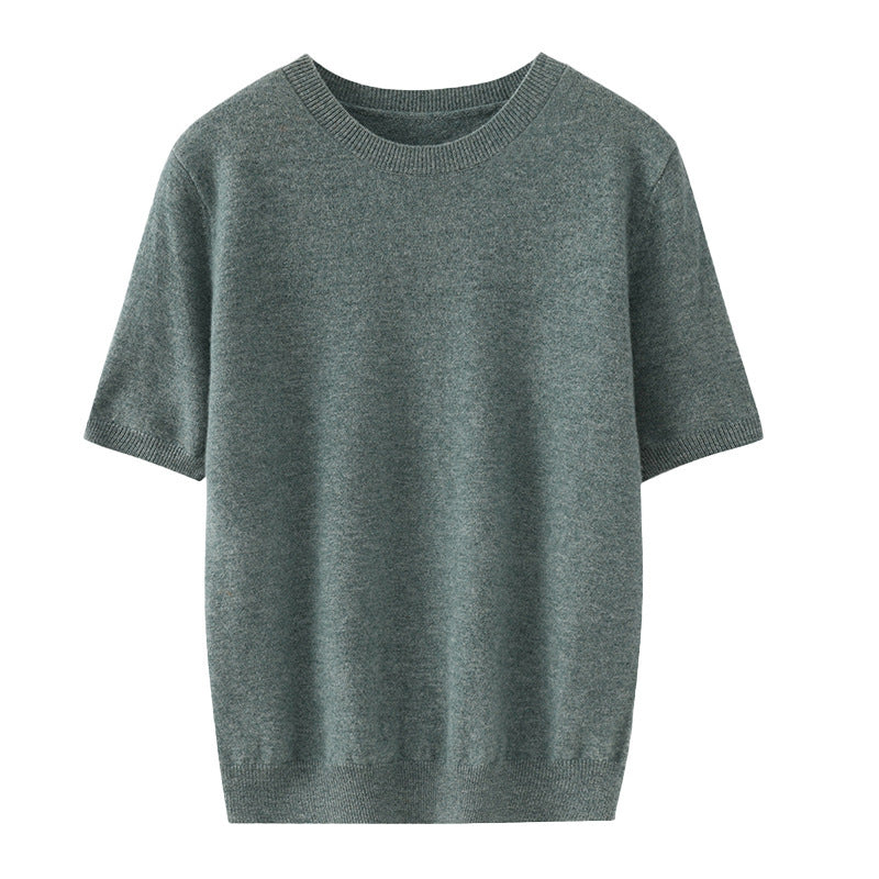 Men's Knitted Sweater With Short Sleeve