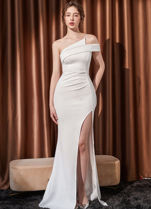 SS Fish Tail Dress White