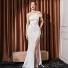 Temperament Ladies Banquet Long Fish Tail Dress White