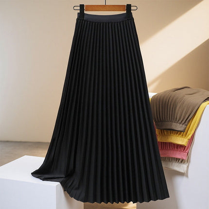 Women's Pleated High Waist Skirt Black