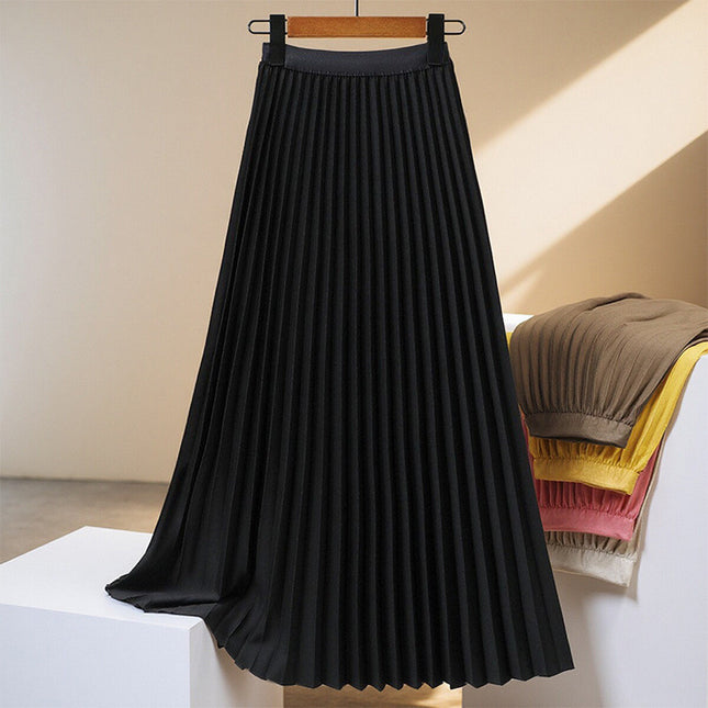 Women's Pleated High Waist Skirt Black