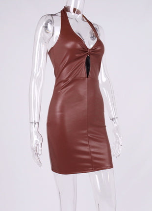SS PU Leather Dress