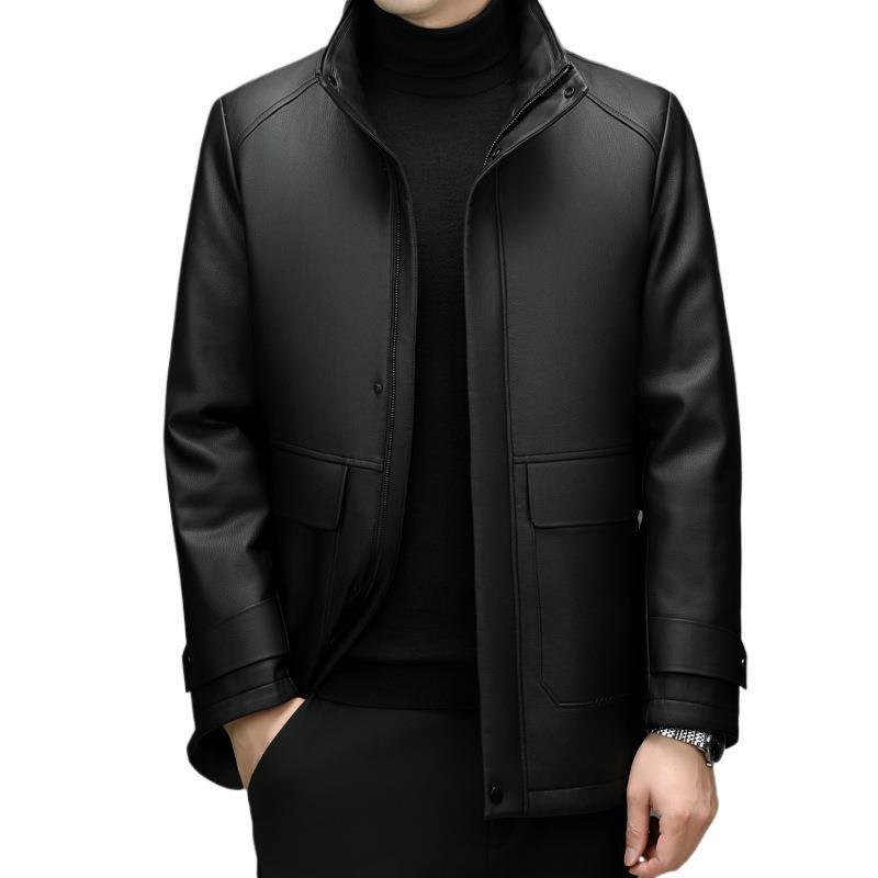 Men's Detachable Mink Cashmere Leather Jacket