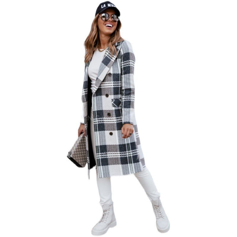 Women’s Plaid Woolen Coat