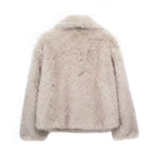 Winter Plush Coat Fashion Thicken Lapel Outwear Jacket