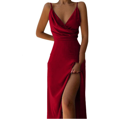 Slit Sling Summer Suspender Dress 9color