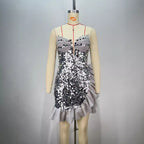 Backless Off-shoulder Tube Top Sequined Pleated Dress