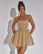 SS Back Bow Dress Gold