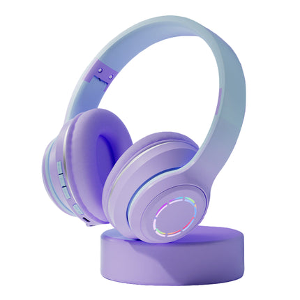 Gradient Bluetooth Headset Foldable Wireless Purple