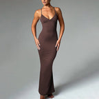 SS Shoulder Strap Dress Brown