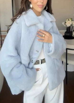 SS Furry Winter Coat lake blue