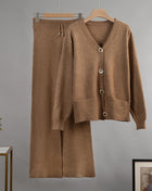 SS Cardigan Sweater Suit Coffee One size